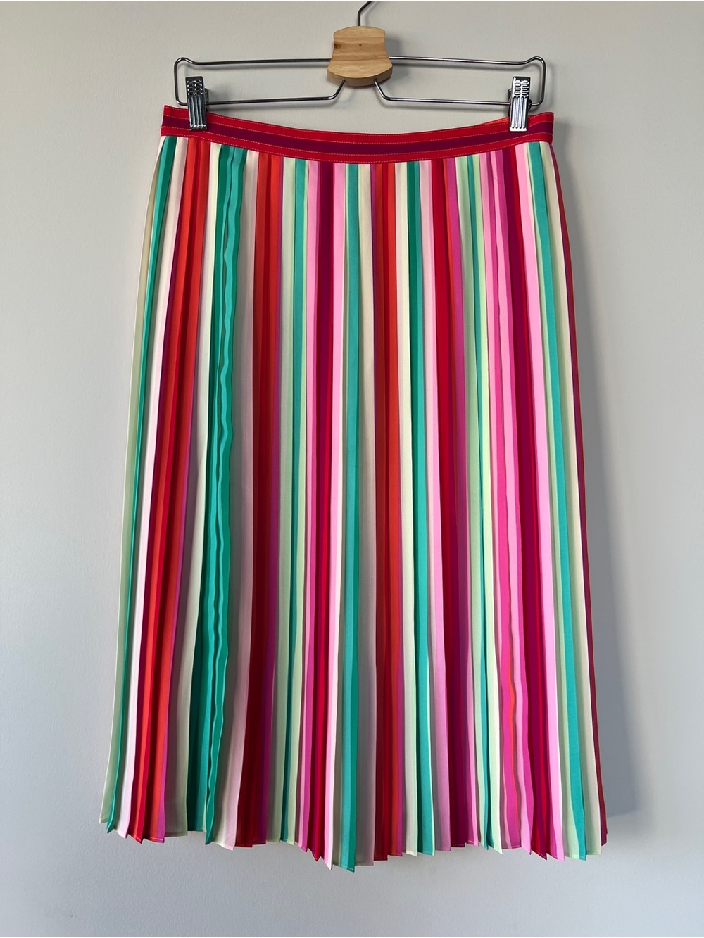 J. Crew Multicolor Pleated A-Line Midi Skirt